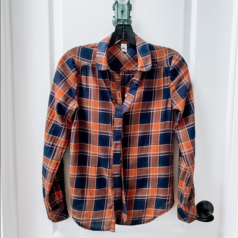 Nordstrom BP. Burnt Orange Plaid Shirt Juniors Size XS